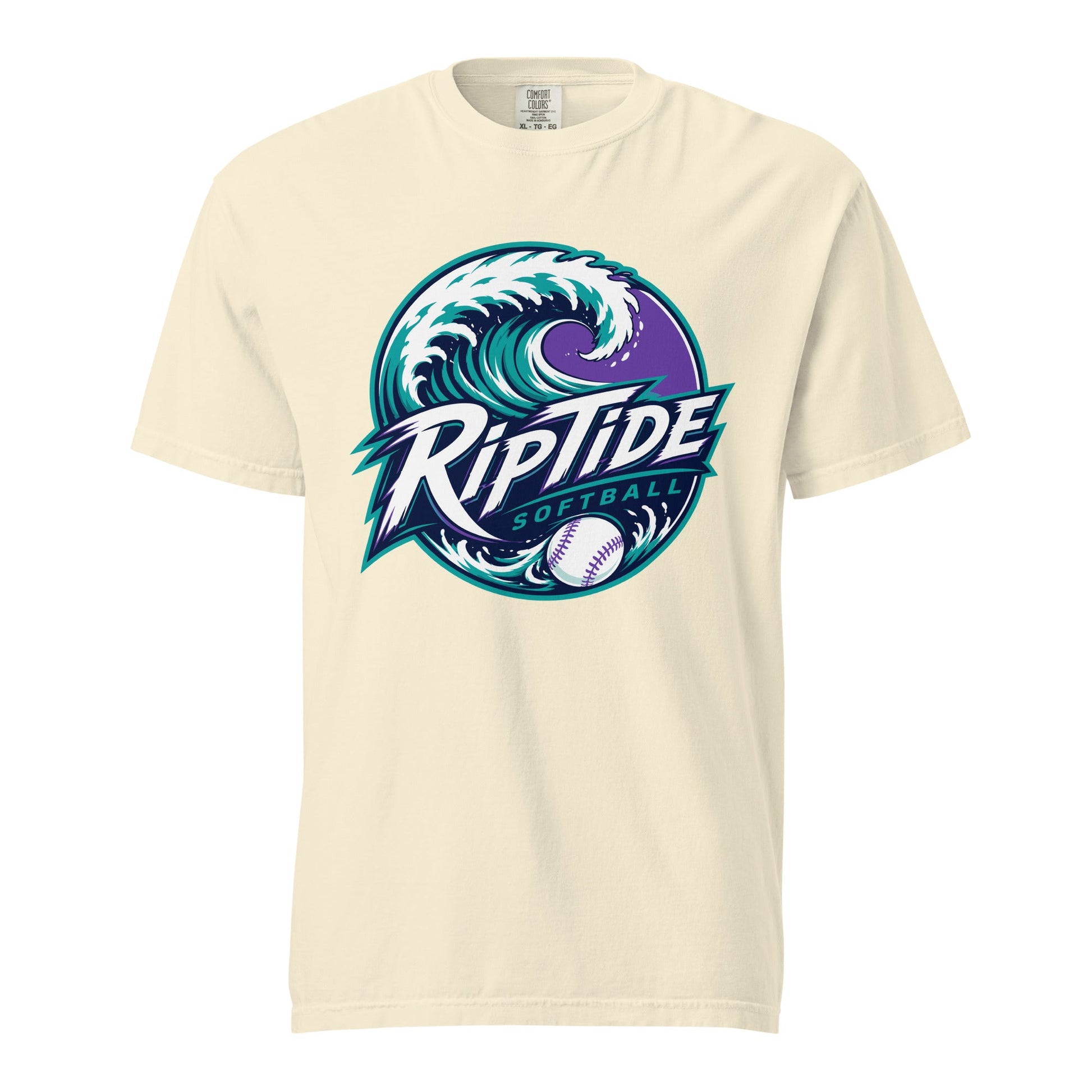 Signature | Comfort Colors T-Shirt | RipTide Softball | Emblem Logo