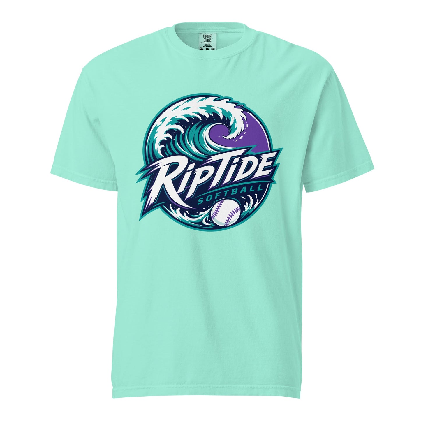Signature | Comfort Colors T-Shirt | RipTide Softball | Emblem Logo