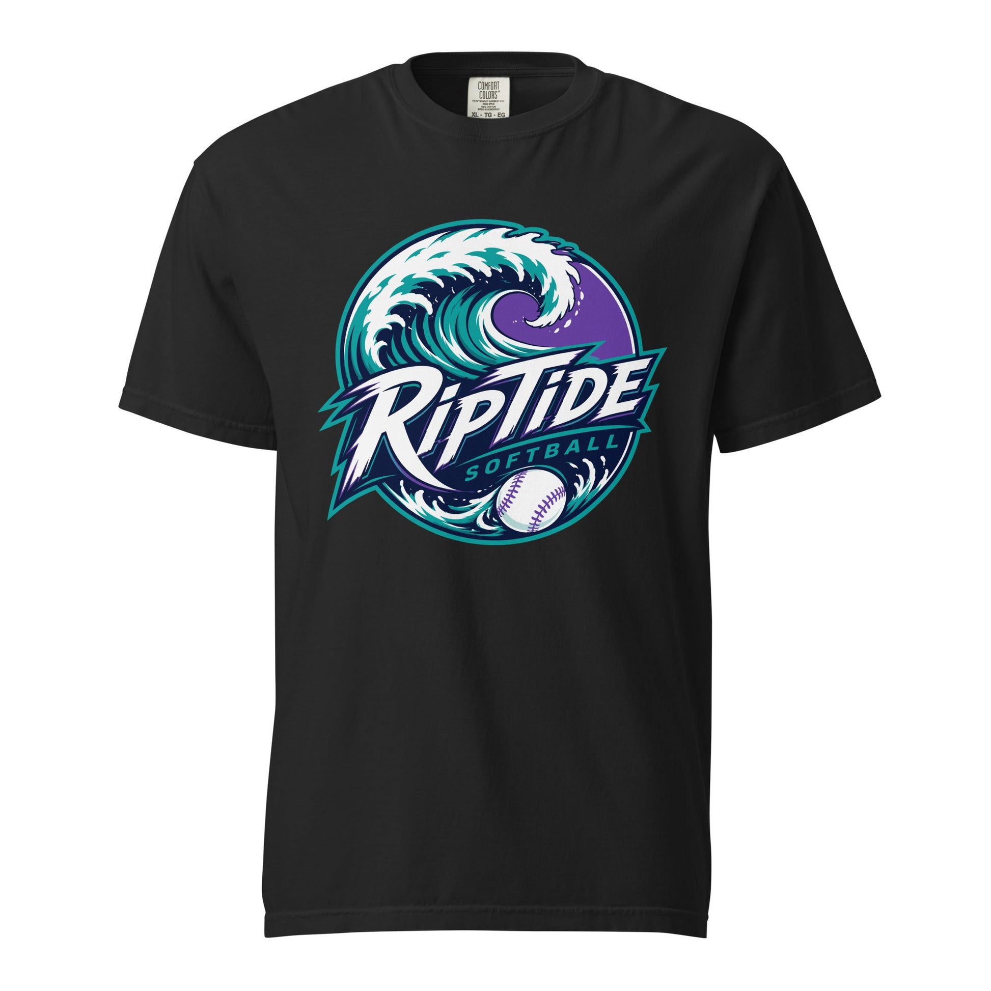 Signature | Comfort Colors T-Shirt | RipTide Softball | Emblem Logo