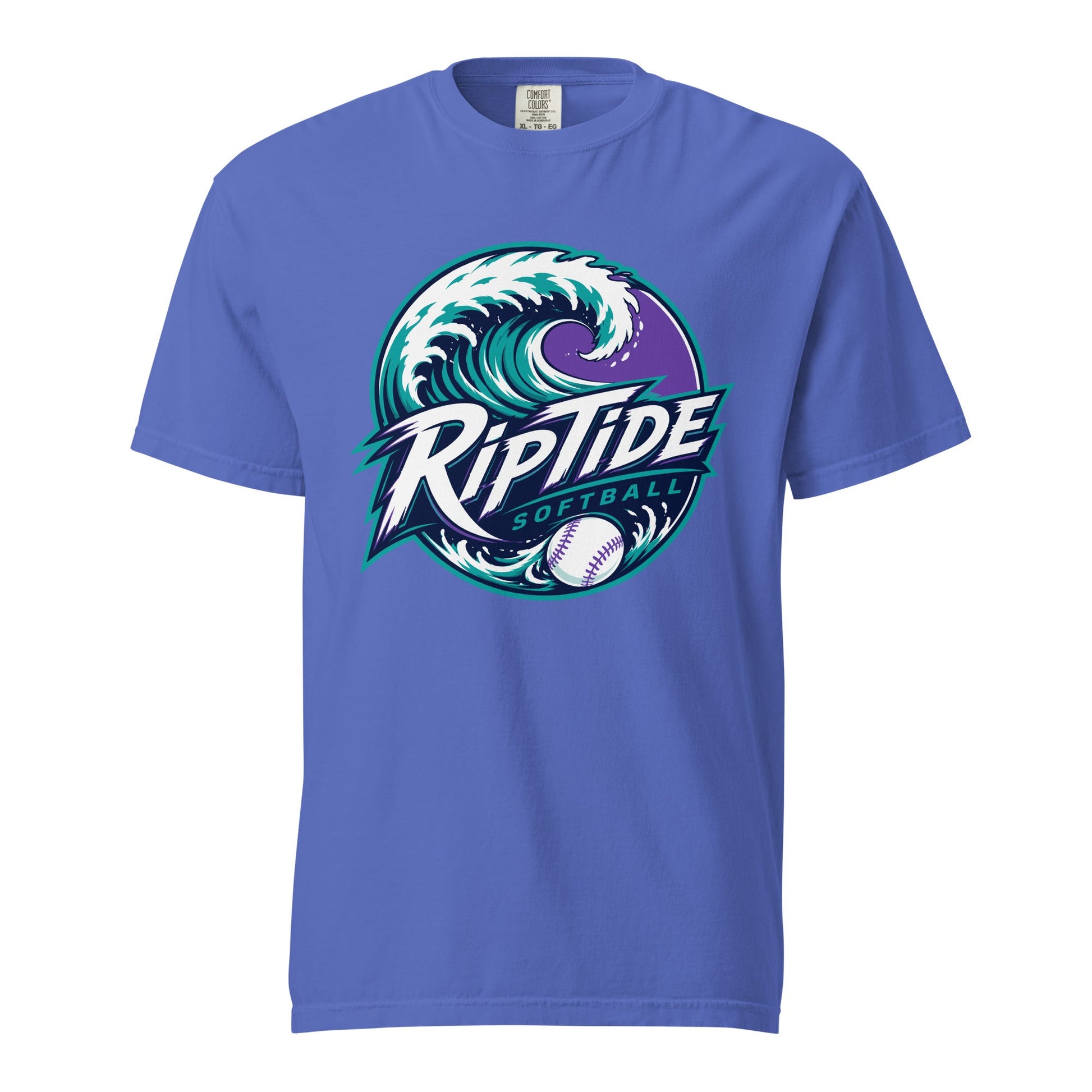 Signature | Comfort Colors T-Shirt | RipTide Softball | Emblem Logo