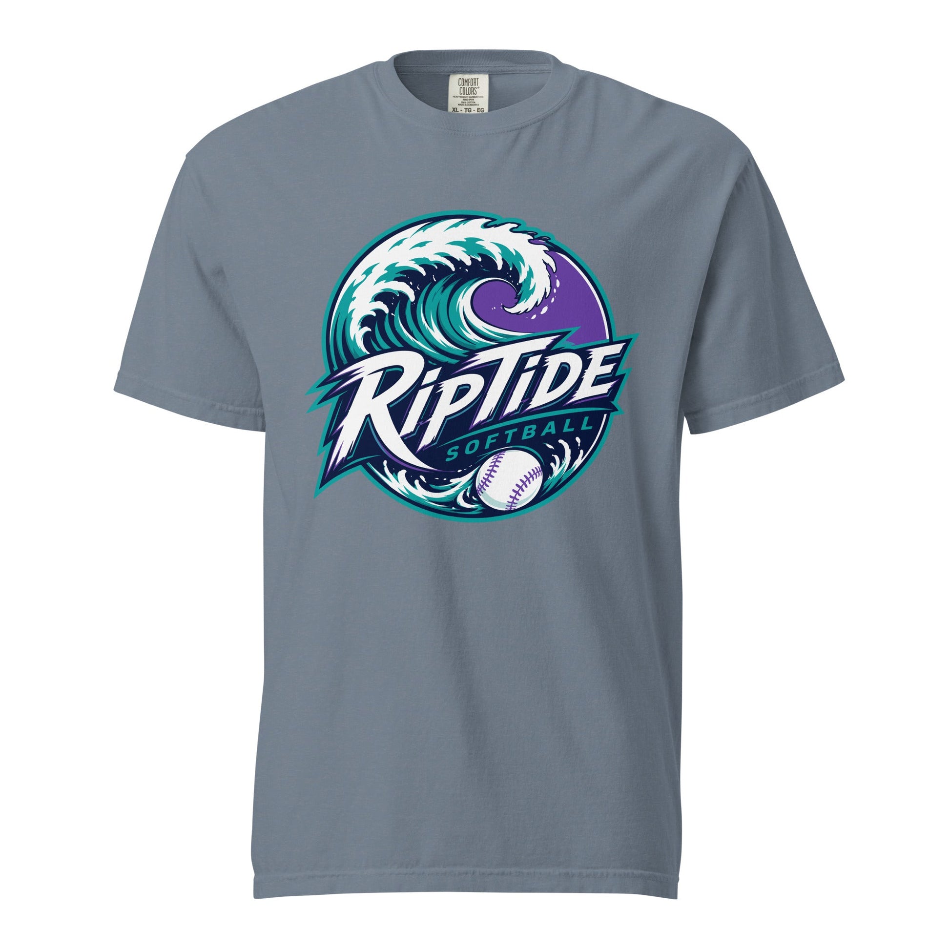 Signature | Comfort Colors T-Shirt | RipTide Softball | Emblem Logo