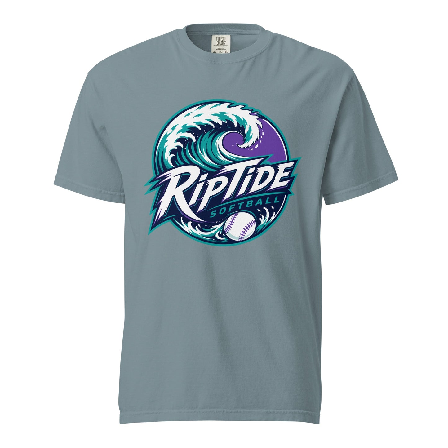 Signature | Comfort Colors T-Shirt | RipTide Softball | Emblem Logo