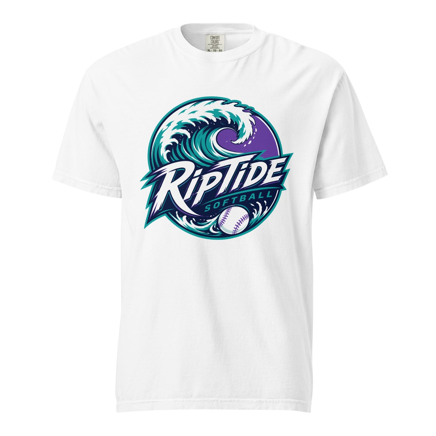 Signature | Comfort Colors T-Shirt | RipTide Softball | Emblem Logo