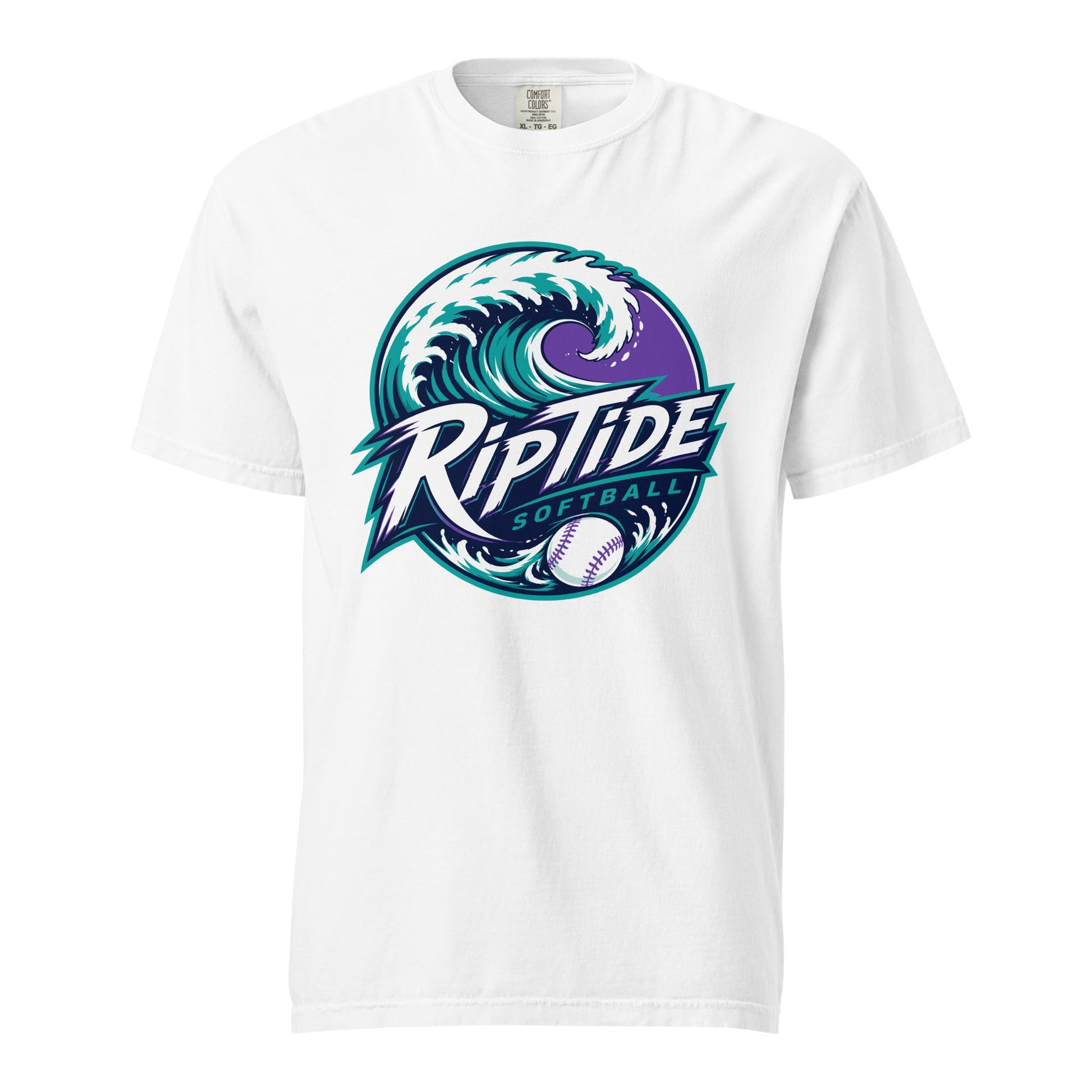 Signature | Comfort Colors T-Shirt | RipTide Softball | Emblem Logo