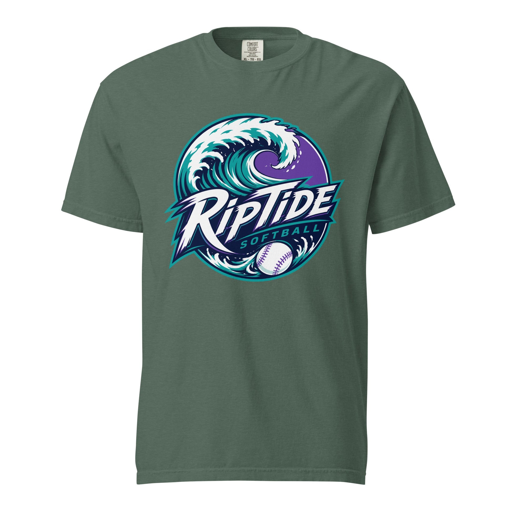 Signature | Comfort Colors T-Shirt | RipTide Softball | Emblem Logo