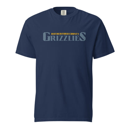 Signature | Comfort Colors T-Shirt | Rutherford County Grizzlies Football | Alt Script Logo