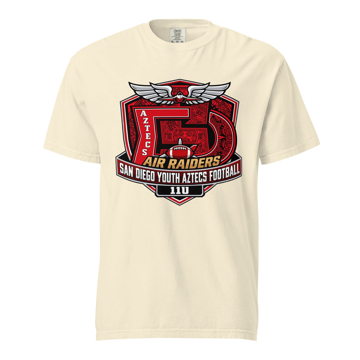 Signature | Comfort Colors T-Shirt | San Diego Youth Aztecs Football 11u Air Raiders | Shield Logo