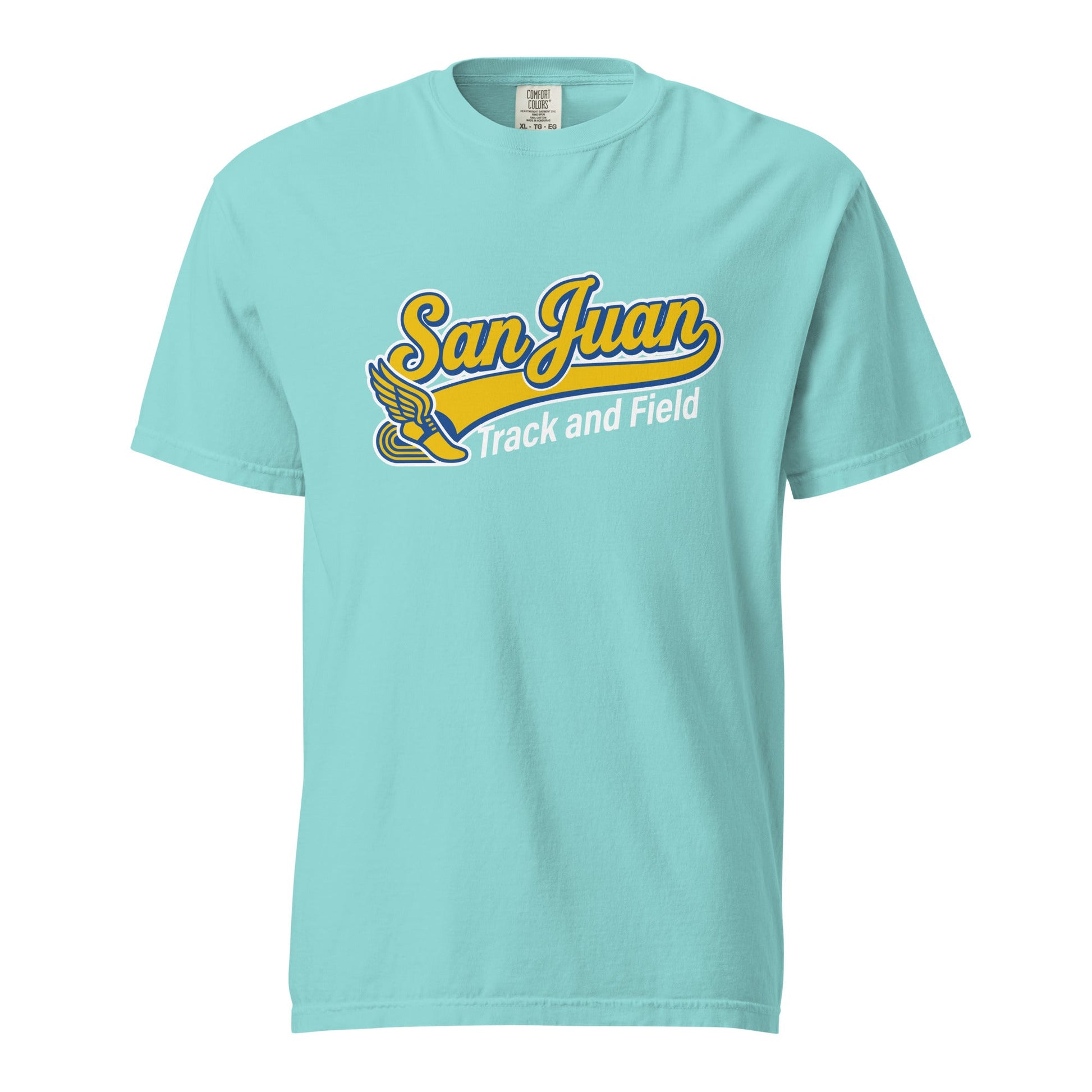 Signature | Comfort Colors T-Shirt | San Juan Track and Field | Script Logo