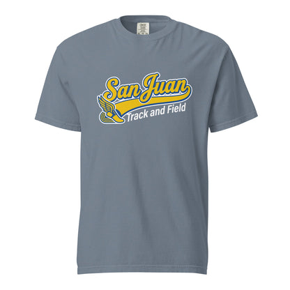 Signature | Comfort Colors T-Shirt | San Juan Track and Field | Script Logo