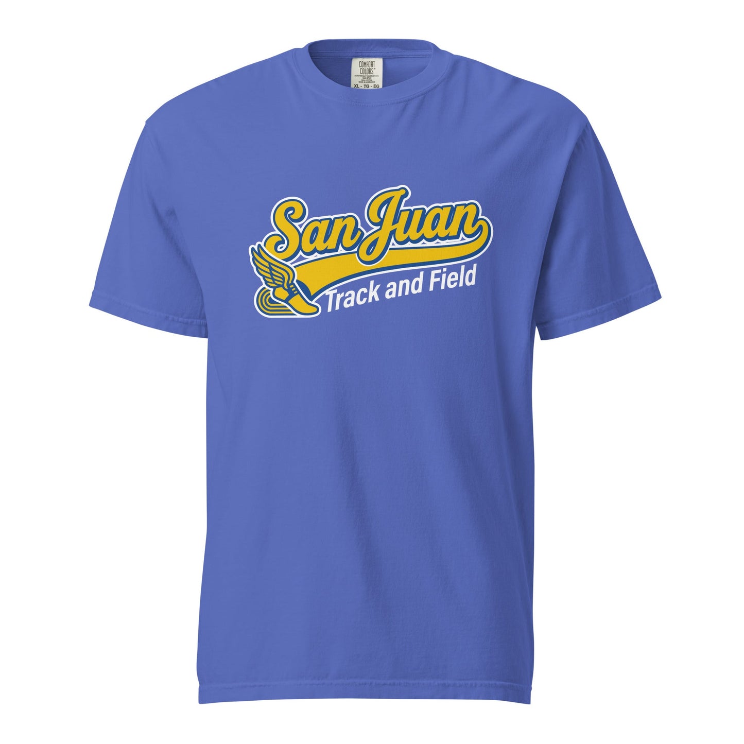 Signature | Comfort Colors T-Shirt | San Juan Track and Field | Script Logo