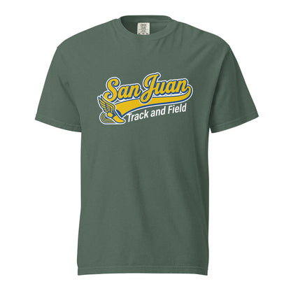 Signature | Comfort Colors T-Shirt | San Juan Track and Field | Script Logo