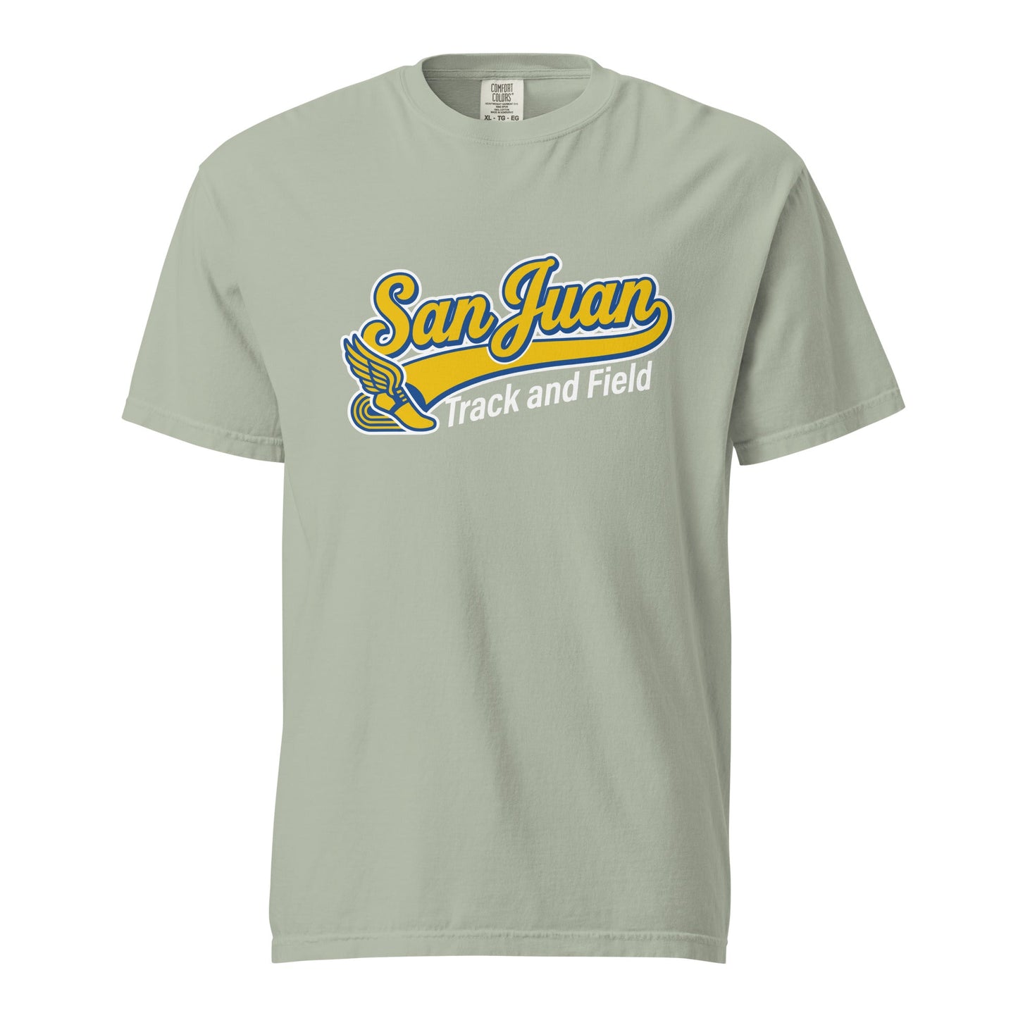 Signature | Comfort Colors T-Shirt | San Juan Track and Field | Script Logo