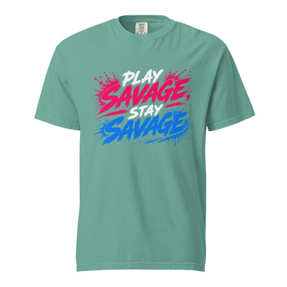 Signature | Comfort Colors T-Shirt | Savage Softball | Play Stay Logo