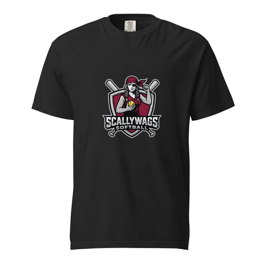 Signature | Comfort Colors T-Shirt | Scallywags Softball | Crest Logo