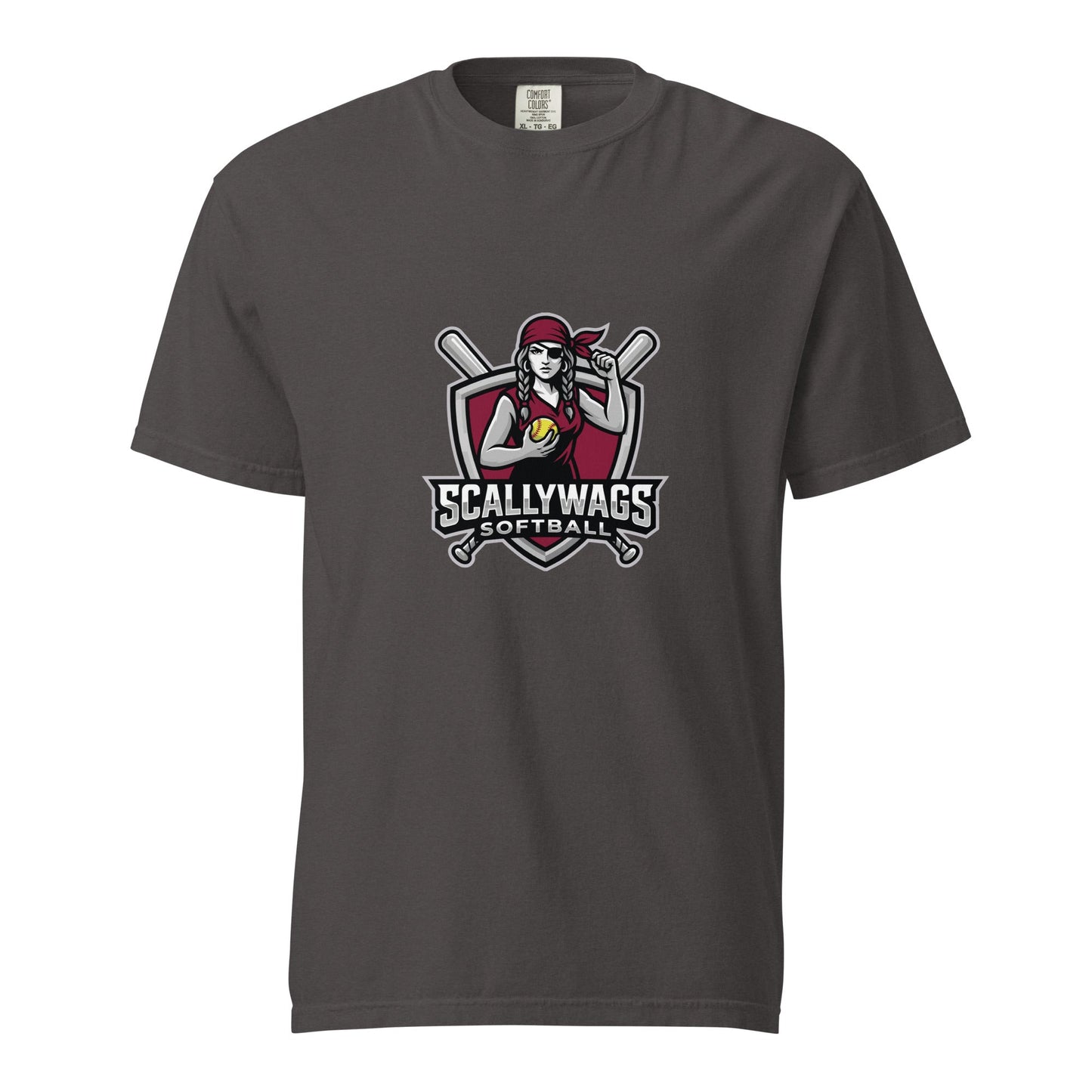 Signature | Comfort Colors T-Shirt | Scallywags Softball | Crest Logo