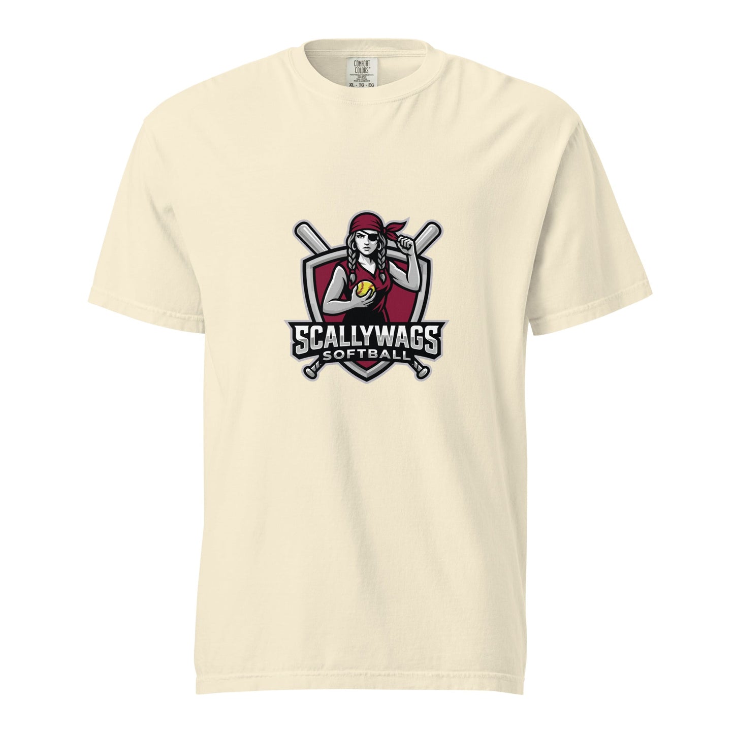 Signature | Comfort Colors T-Shirt | Scallywags Softball | Crest Logo