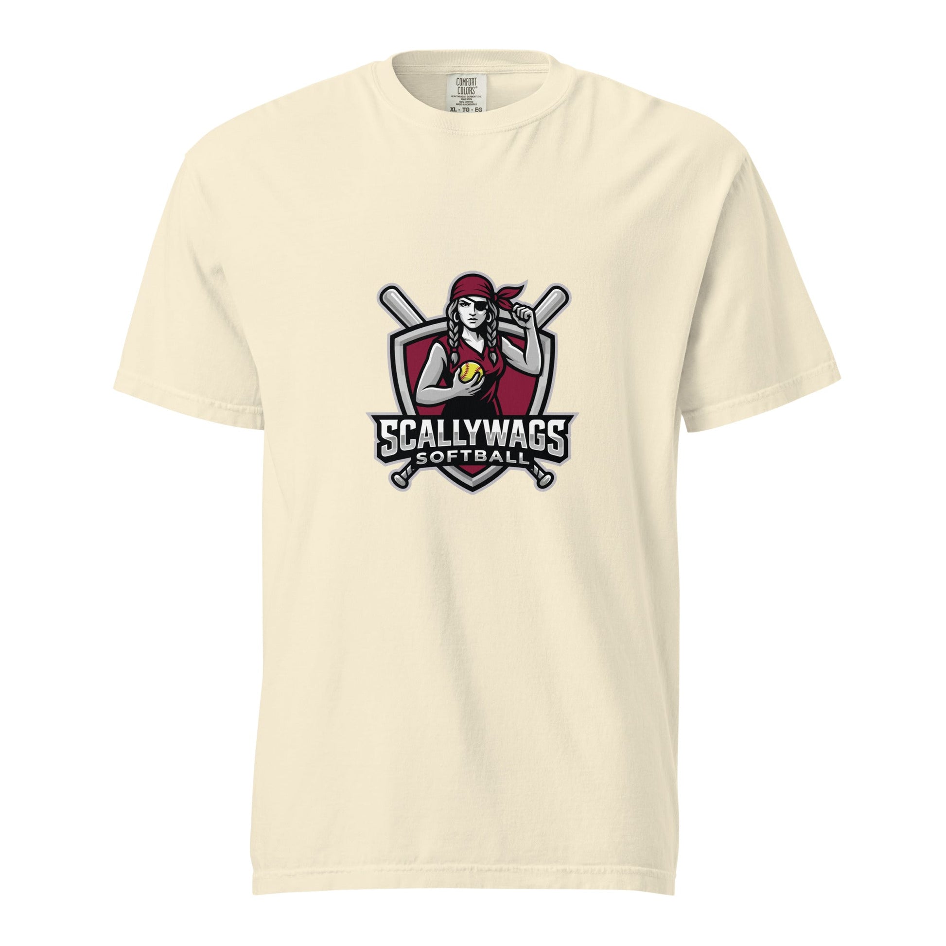 Signature | Comfort Colors T-Shirt | Scallywags Softball | Crest Logo
