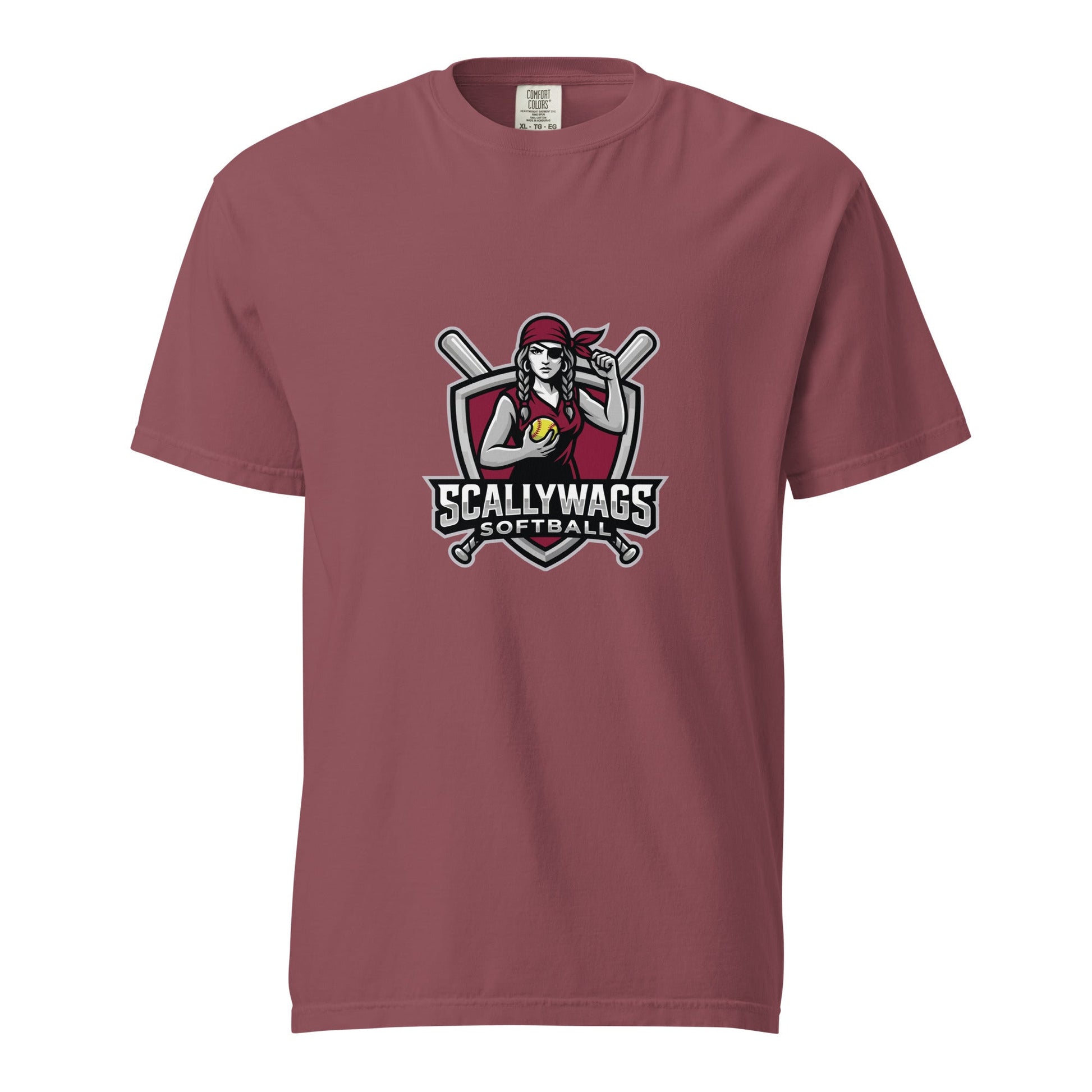 Signature | Comfort Colors T-Shirt | Scallywags Softball | Crest Logo