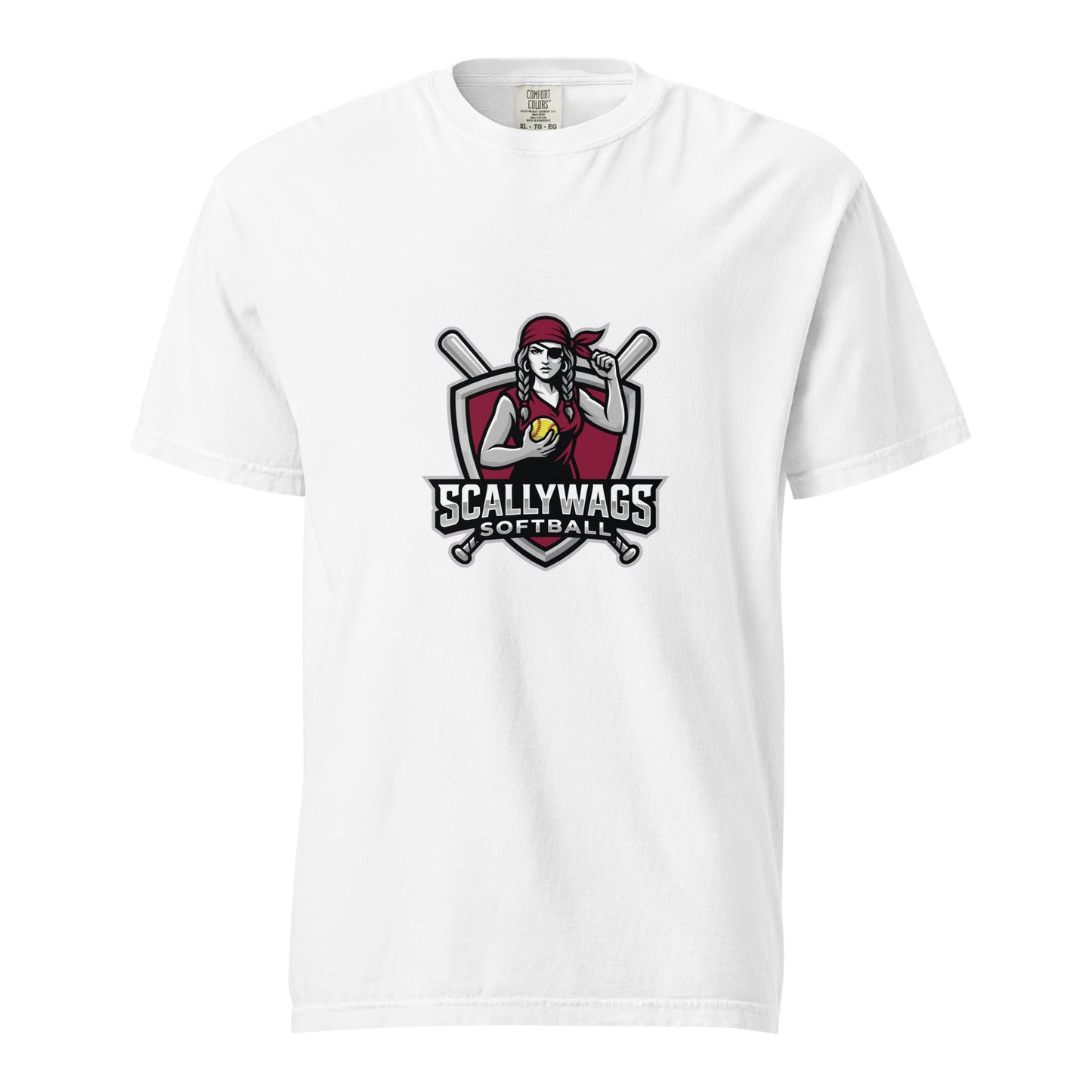 Signature | Comfort Colors T-Shirt | Scallywags Softball | Crest Logo