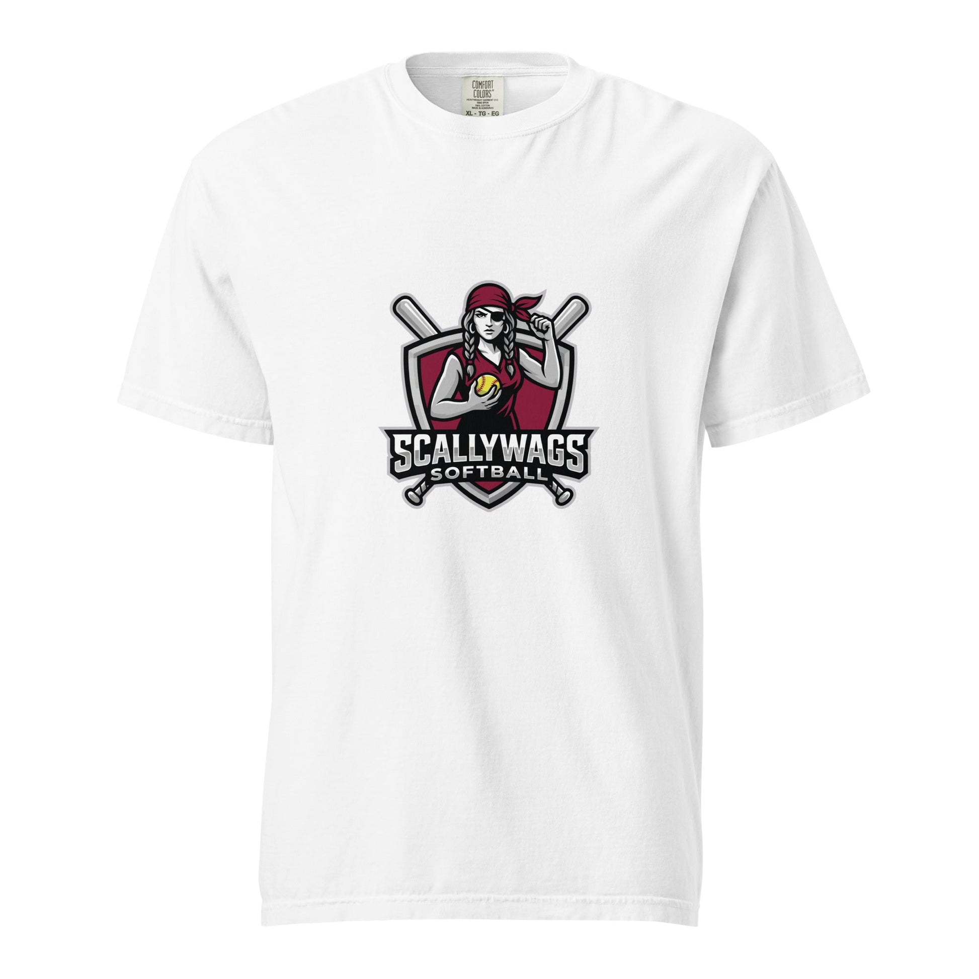 Signature | Comfort Colors T-Shirt | Scallywags Softball | Crest Logo