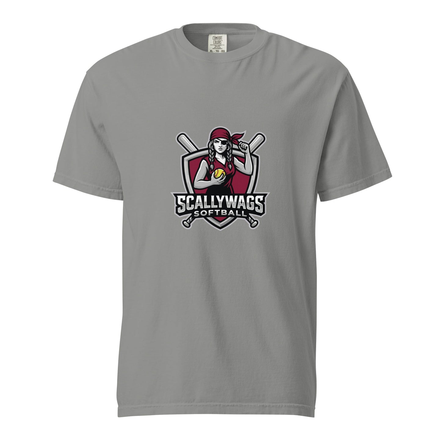 Signature | Comfort Colors T-Shirt | Scallywags Softball | Crest Logo