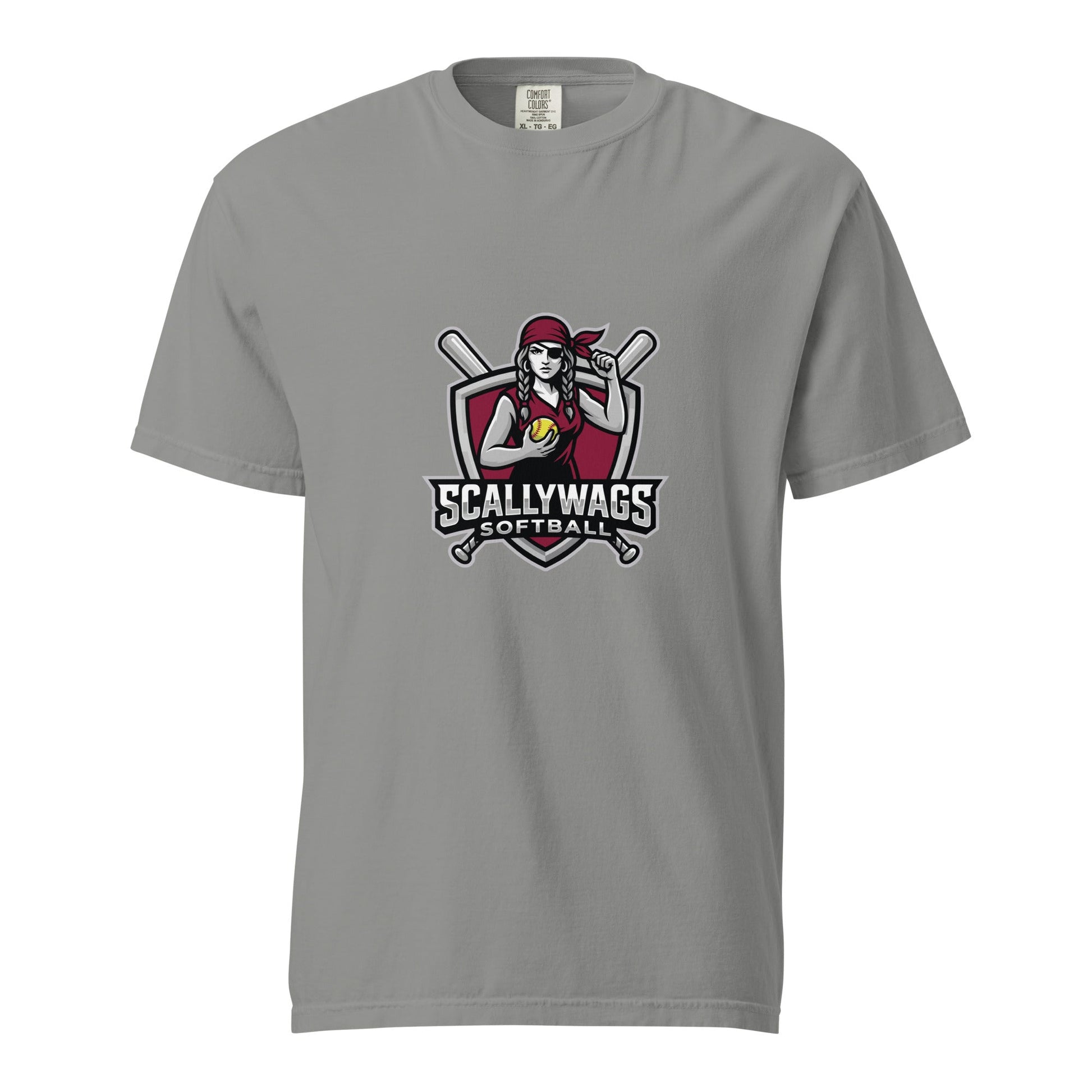 Signature | Comfort Colors T-Shirt | Scallywags Softball | Crest Logo