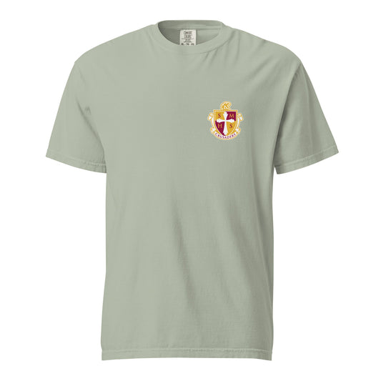 Signature | Comfort Colors T-Shirt | Scecina High School Track and Field | Crest Logo