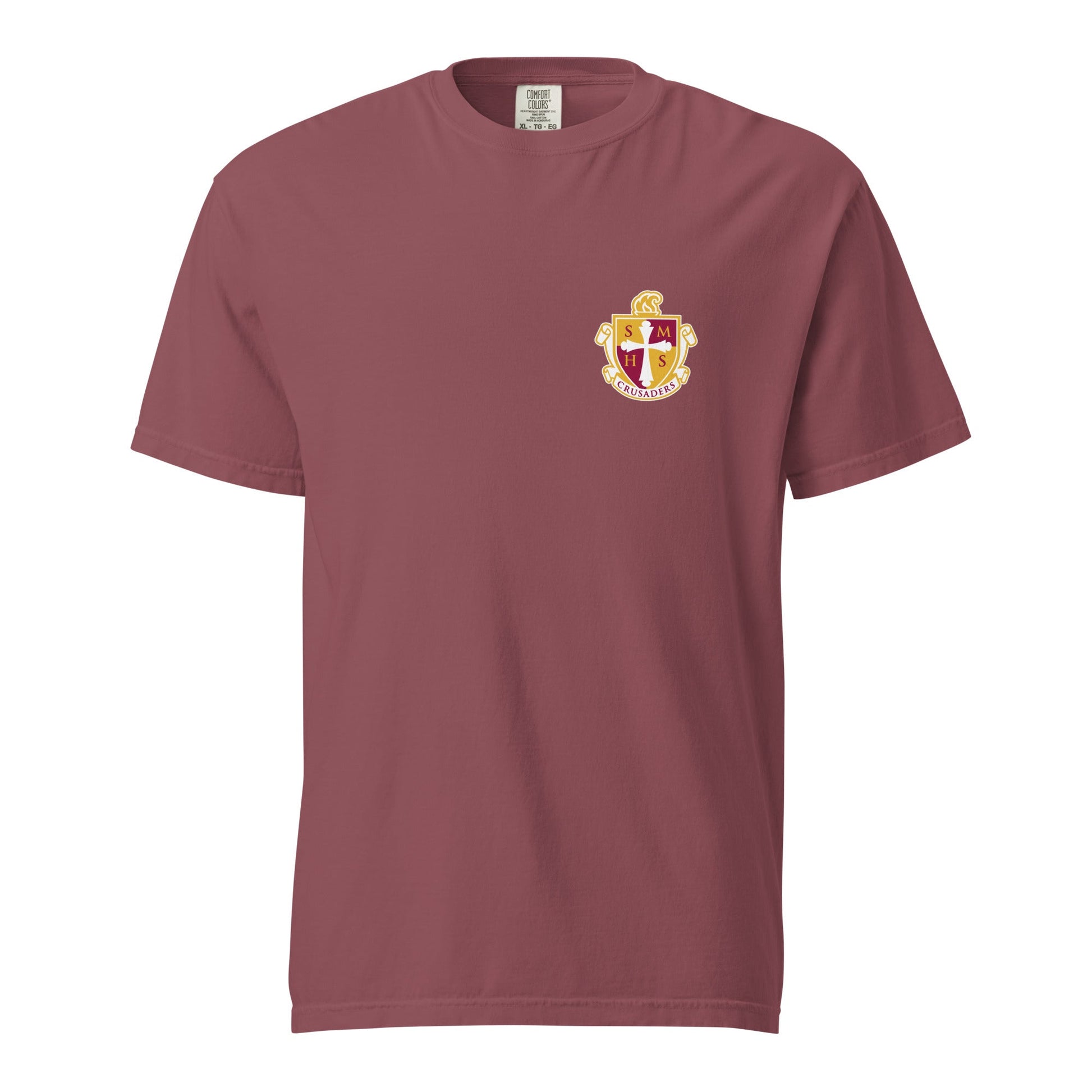 Signature | Comfort Colors T-Shirt | Scecina High School Track and Field | Crest Logo