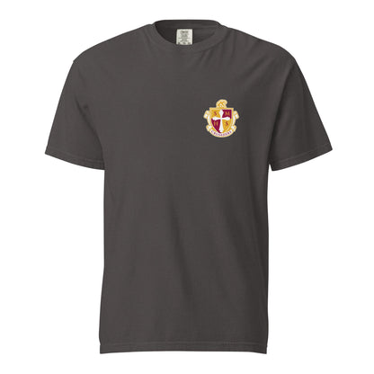 Signature | Comfort Colors T-Shirt | Scecina High School Track and Field | Crest Logo
