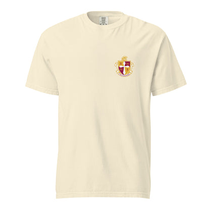 Signature | Comfort Colors T-Shirt | Scecina High School Track and Field | Crest Logo