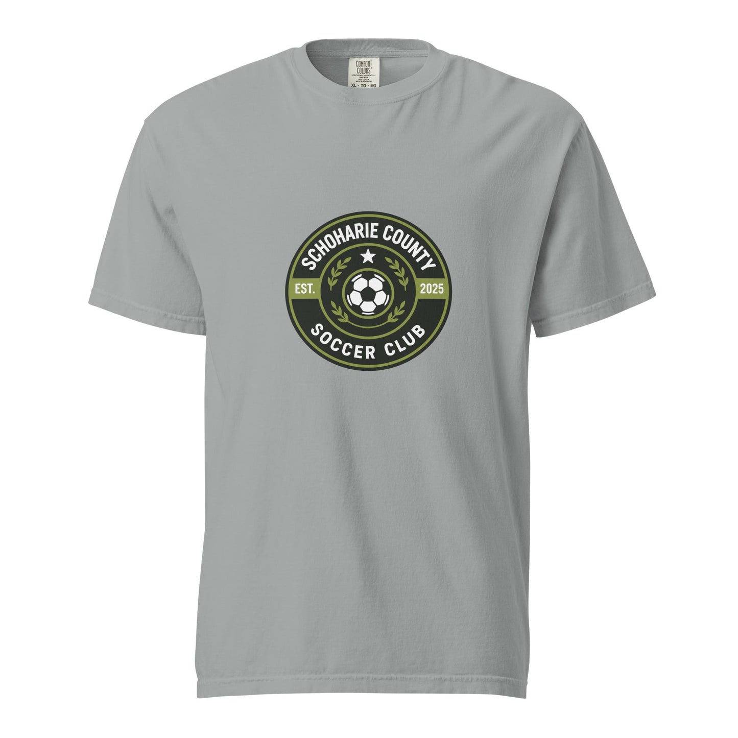 Signature | Comfort Colors T-Shirt | Schoharie County Soccer Club | Badge Logo