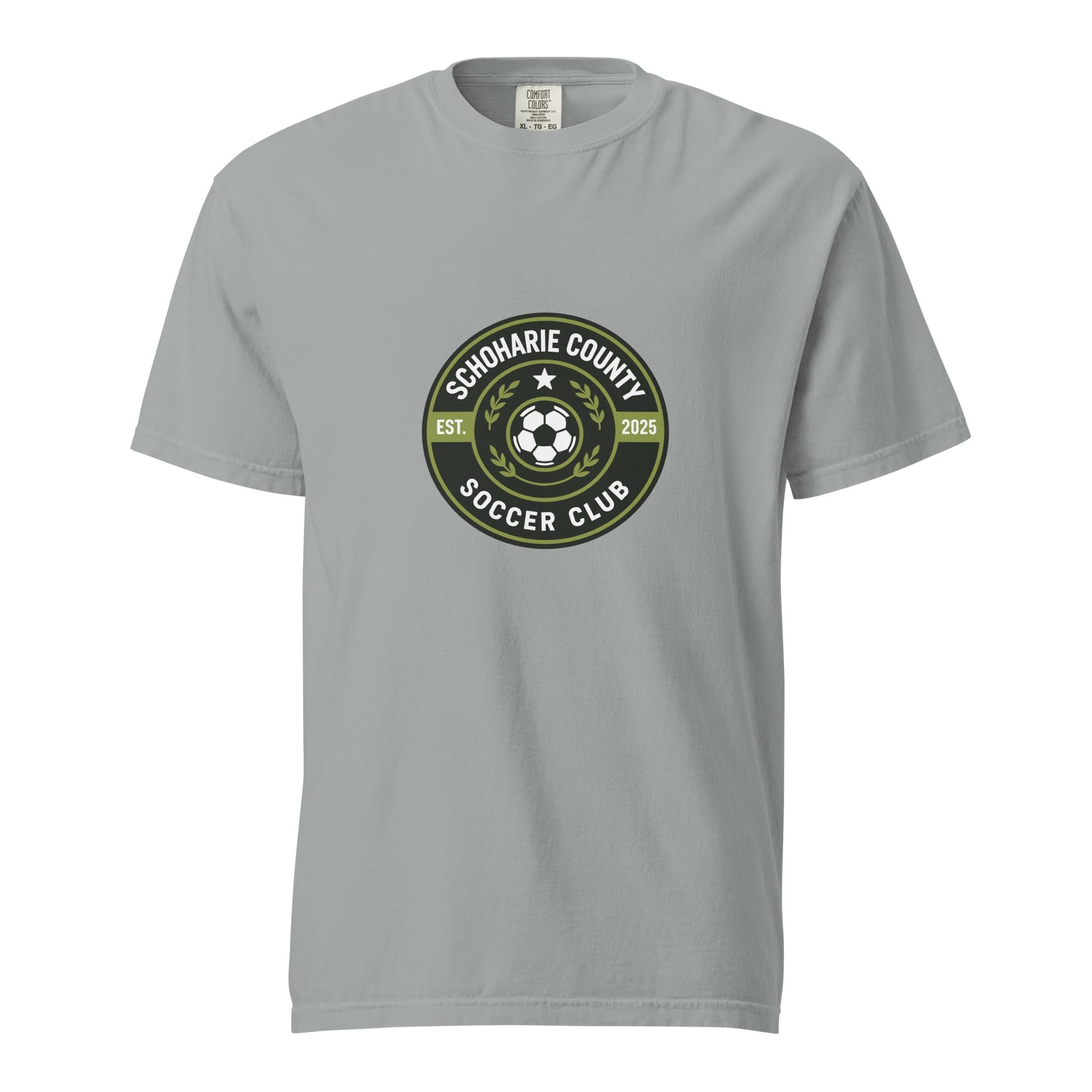 Signature | Comfort Colors T-Shirt | Schoharie County Soccer Club | Badge Logo