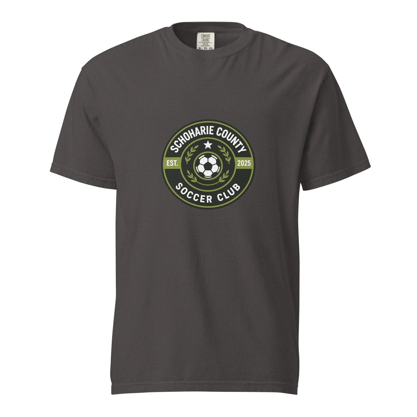 Signature | Comfort Colors T-Shirt | Schoharie County Soccer Club | Badge Logo
