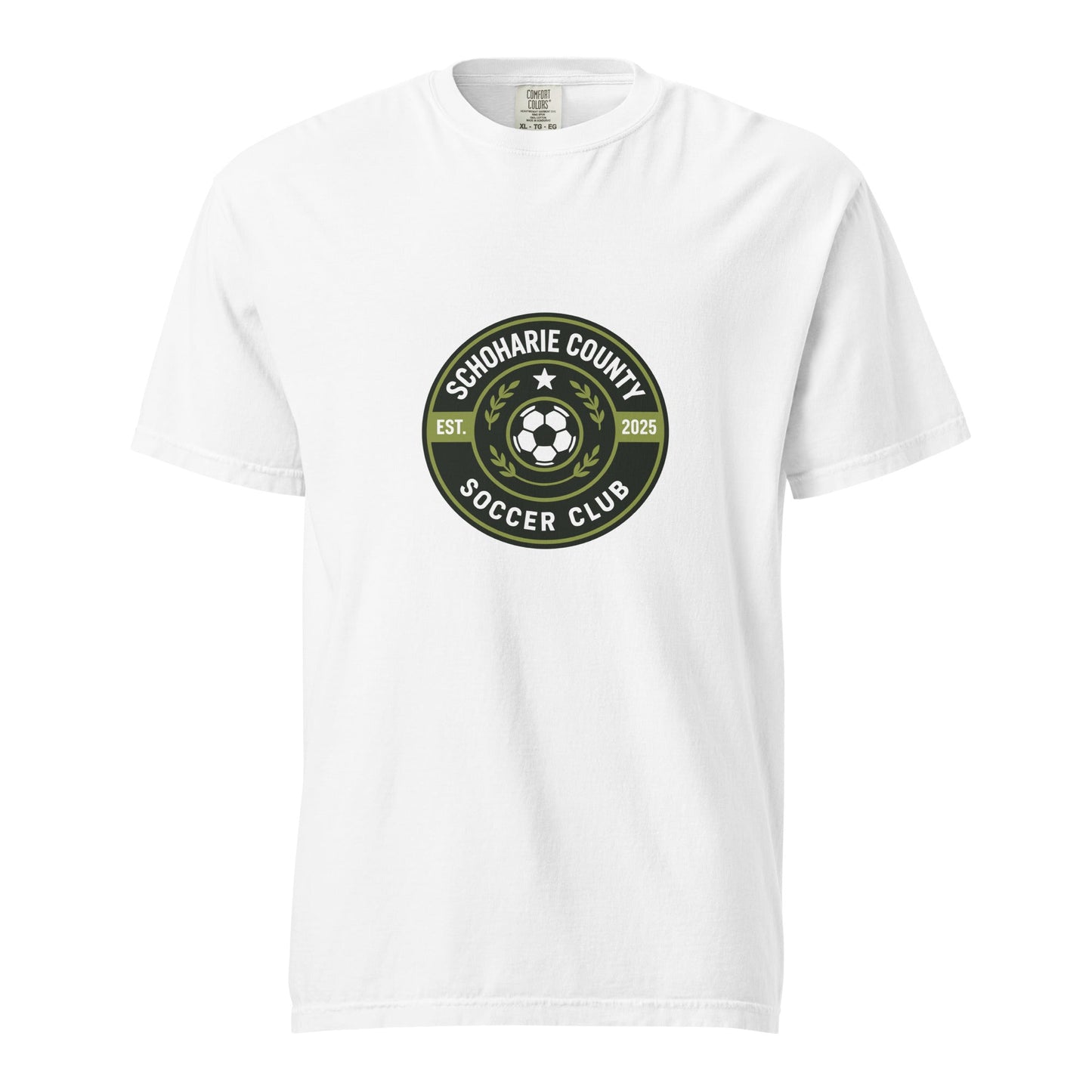 Signature | Comfort Colors T-Shirt | Schoharie County Soccer Club | Badge Logo