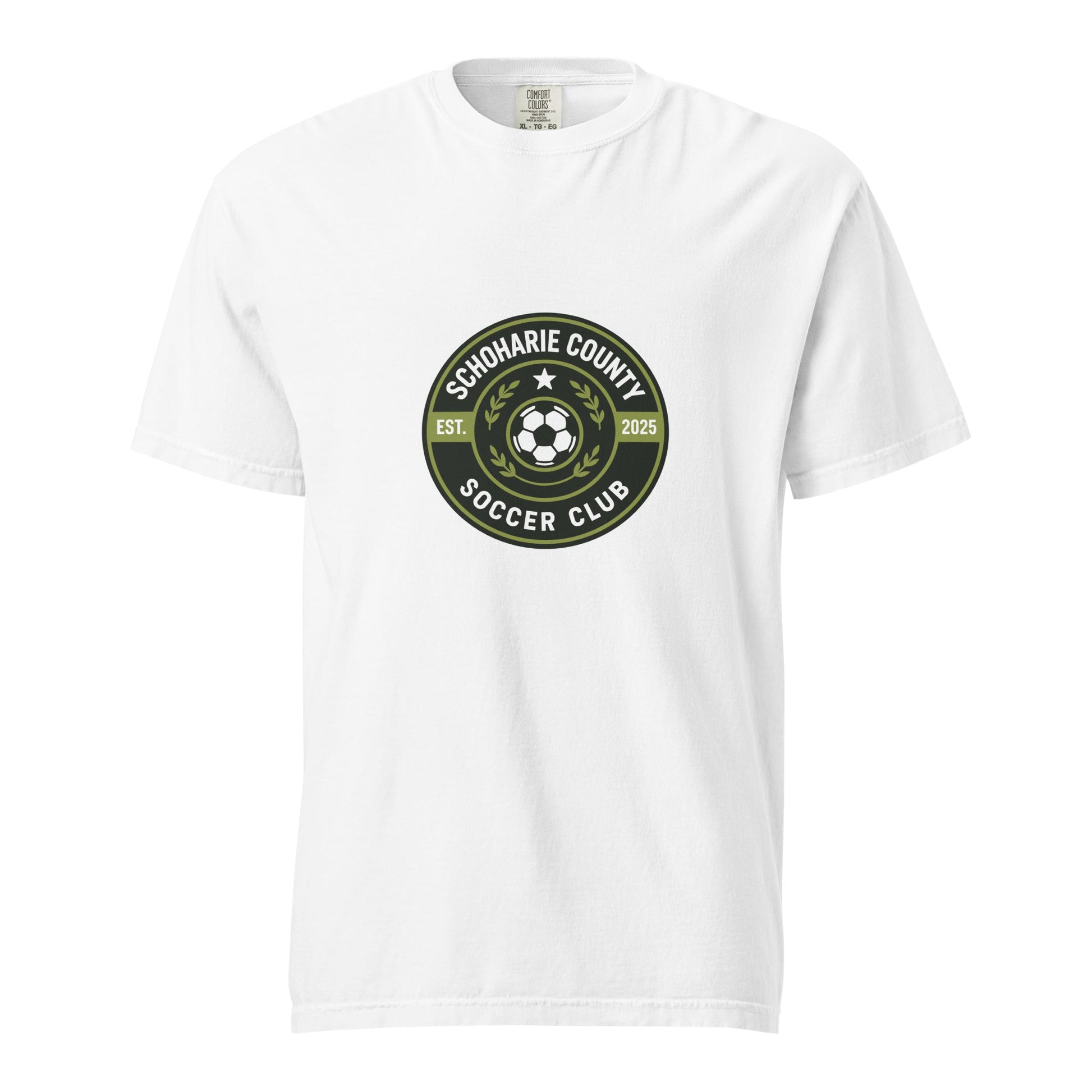Signature | Comfort Colors T-Shirt | Schoharie County Soccer Club | Badge Logo