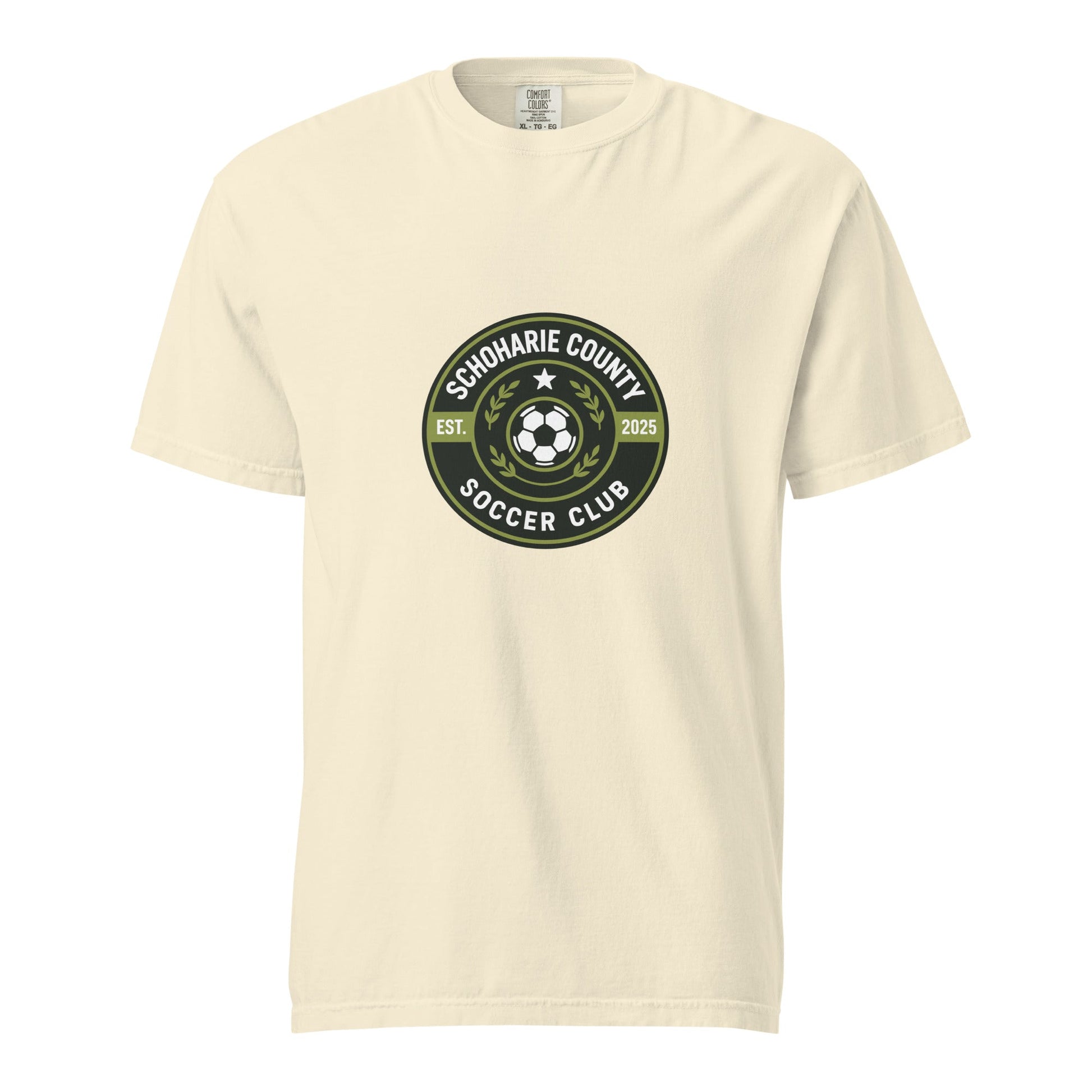 Signature | Comfort Colors T-Shirt | Schoharie County Soccer Club | Badge Logo