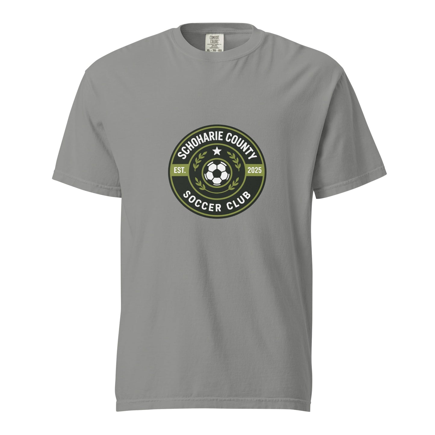 Signature | Comfort Colors T-Shirt | Schoharie County Soccer Club | Badge Logo