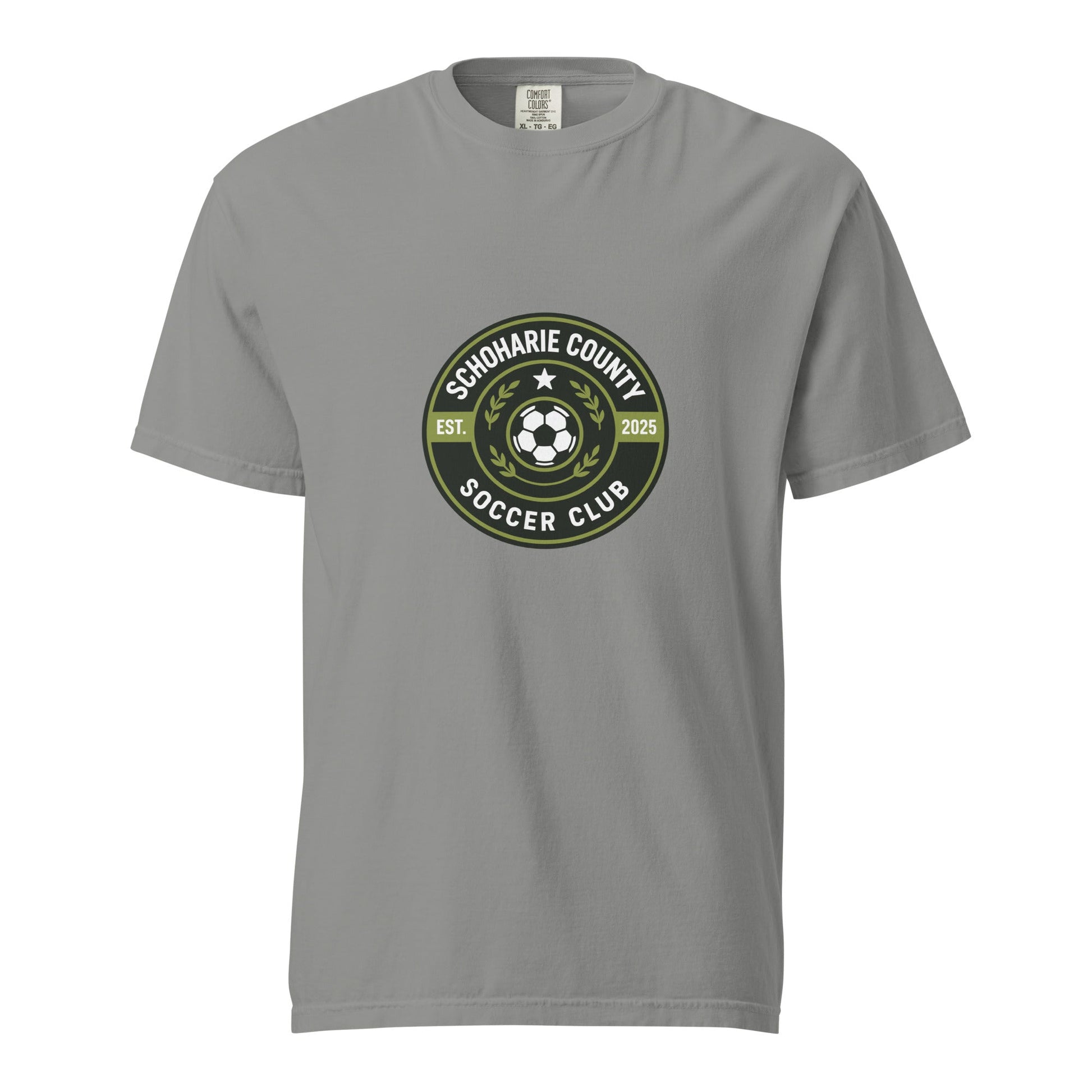 Signature | Comfort Colors T-Shirt | Schoharie County Soccer Club | Badge Logo