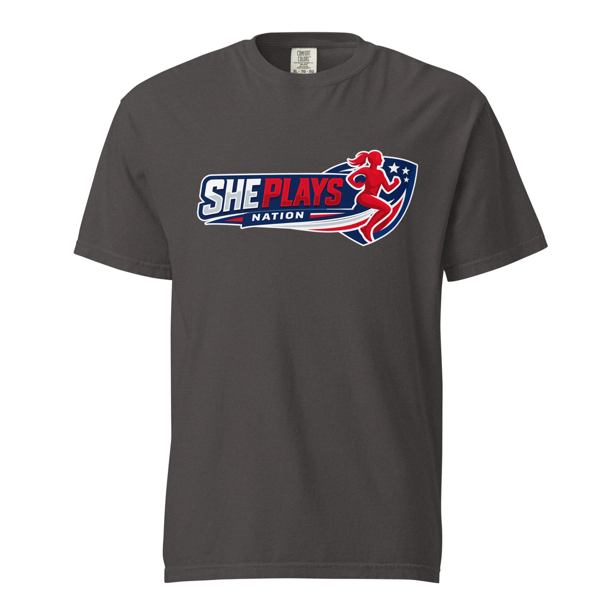 Signature | Comfort Colors T-Shirt | She Plays Nation | Crest Logo