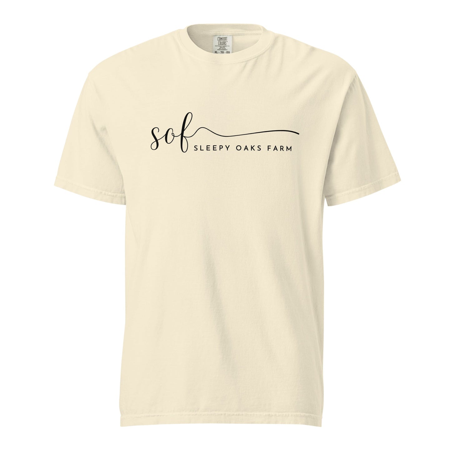 Signature | Comfort Colors T-Shirt | Sleepy Oaks Farm | Script Logo