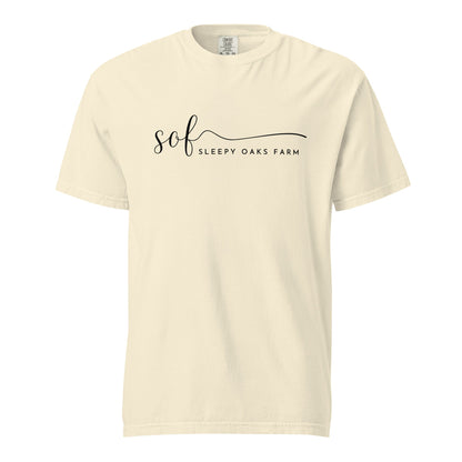 Signature | Comfort Colors T-Shirt | Sleepy Oaks Farm | Script Logo