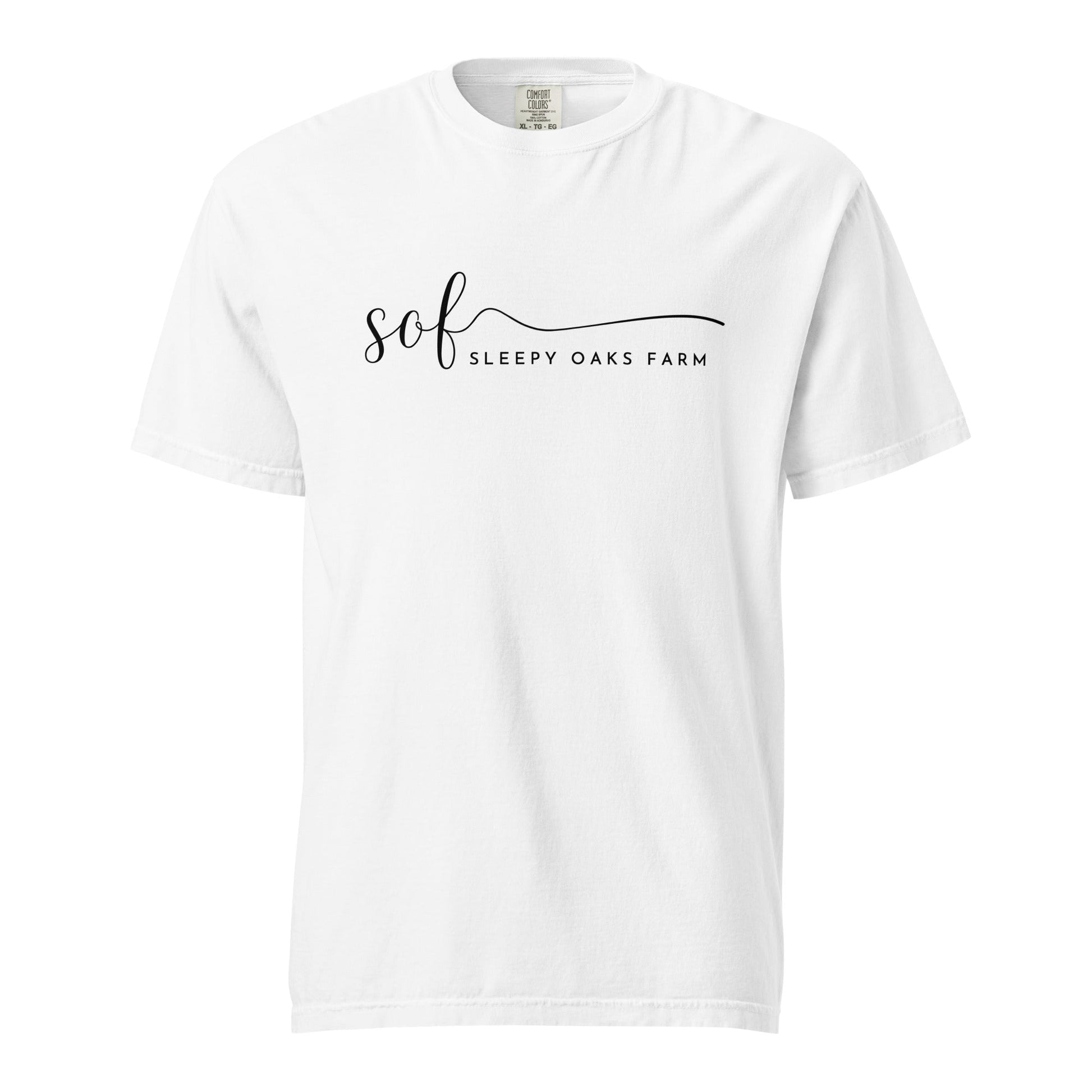 Signature | Comfort Colors T-Shirt | Sleepy Oaks Farm | Script Logo