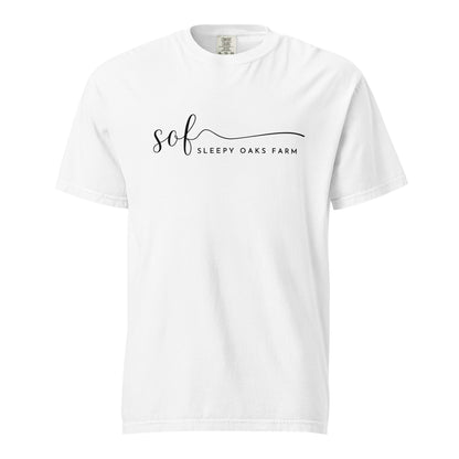 Signature | Comfort Colors T-Shirt | Sleepy Oaks Farm | Script Logo