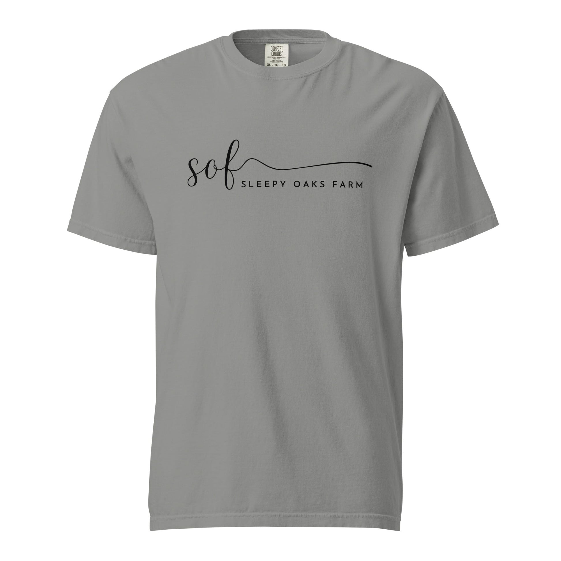 Signature | Comfort Colors T-Shirt | Sleepy Oaks Farm | Script Logo
