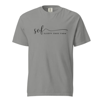 Signature | Comfort Colors T-Shirt | Sleepy Oaks Farm | Script Logo