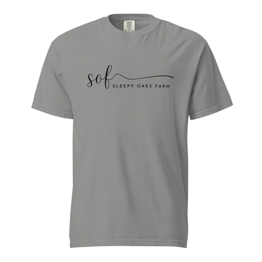 Signature | Comfort Colors T-Shirt | Sleepy Oaks Farm | Script Logo