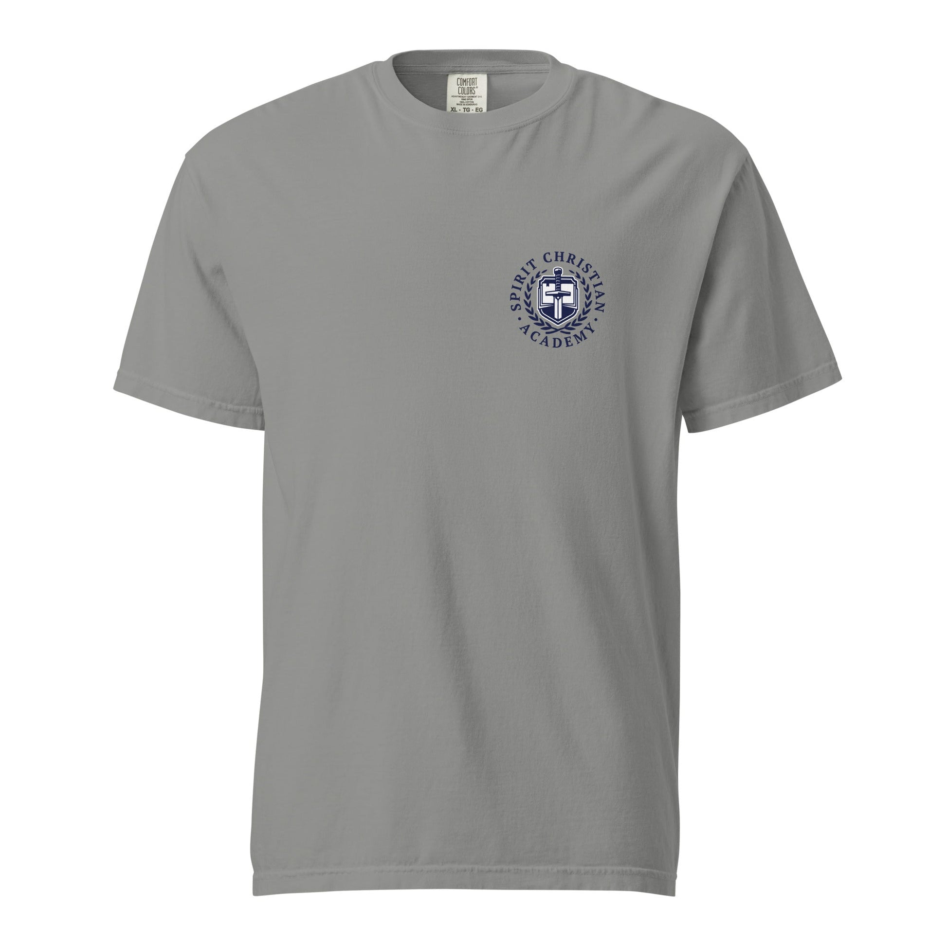 Signature | Comfort Colors T-Shirt | Spirit Christian Academy | Navy Script Logo