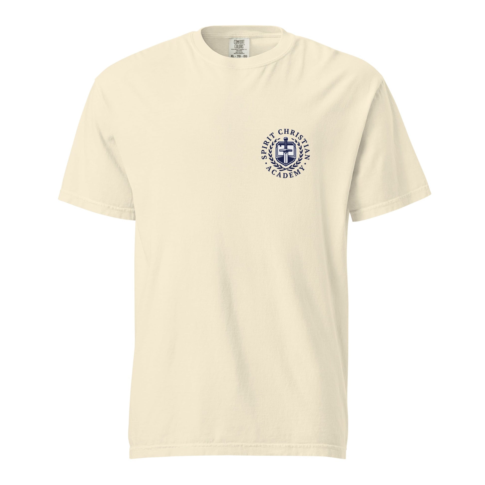 Signature | Comfort Colors T-Shirt | Spirit Christian Academy | Navy Script Logo
