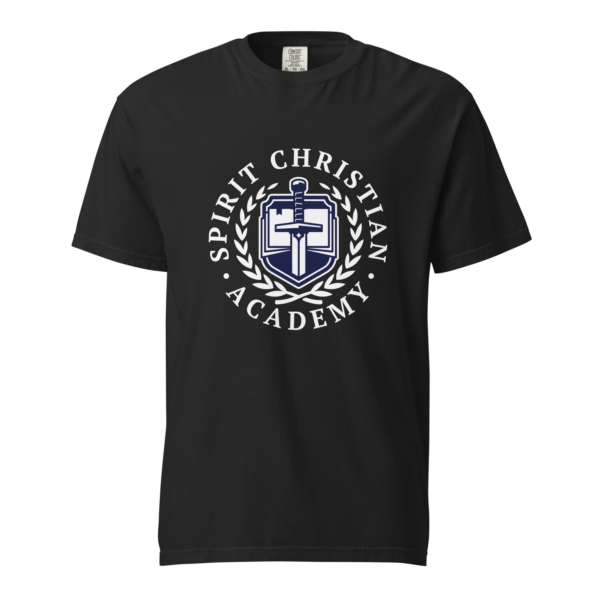 Signature | Comfort Colors T-Shirt | Spirit Christian Academy | White Script Logo