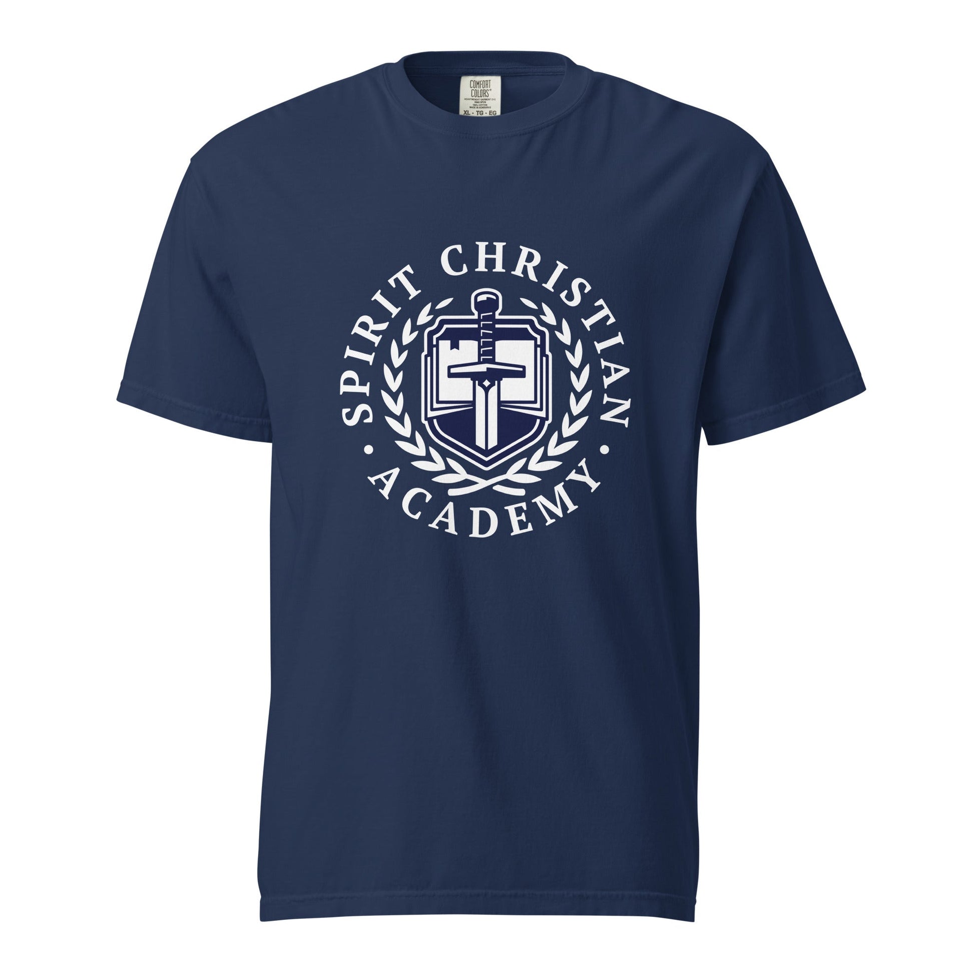Signature | Comfort Colors T-Shirt | Spirit Christian Academy | White Script Logo